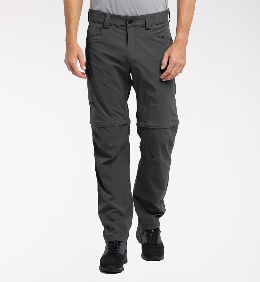 Haglöfs Mens Lite Zip Off Hiking Pants Black New Zealand 21376JWAY